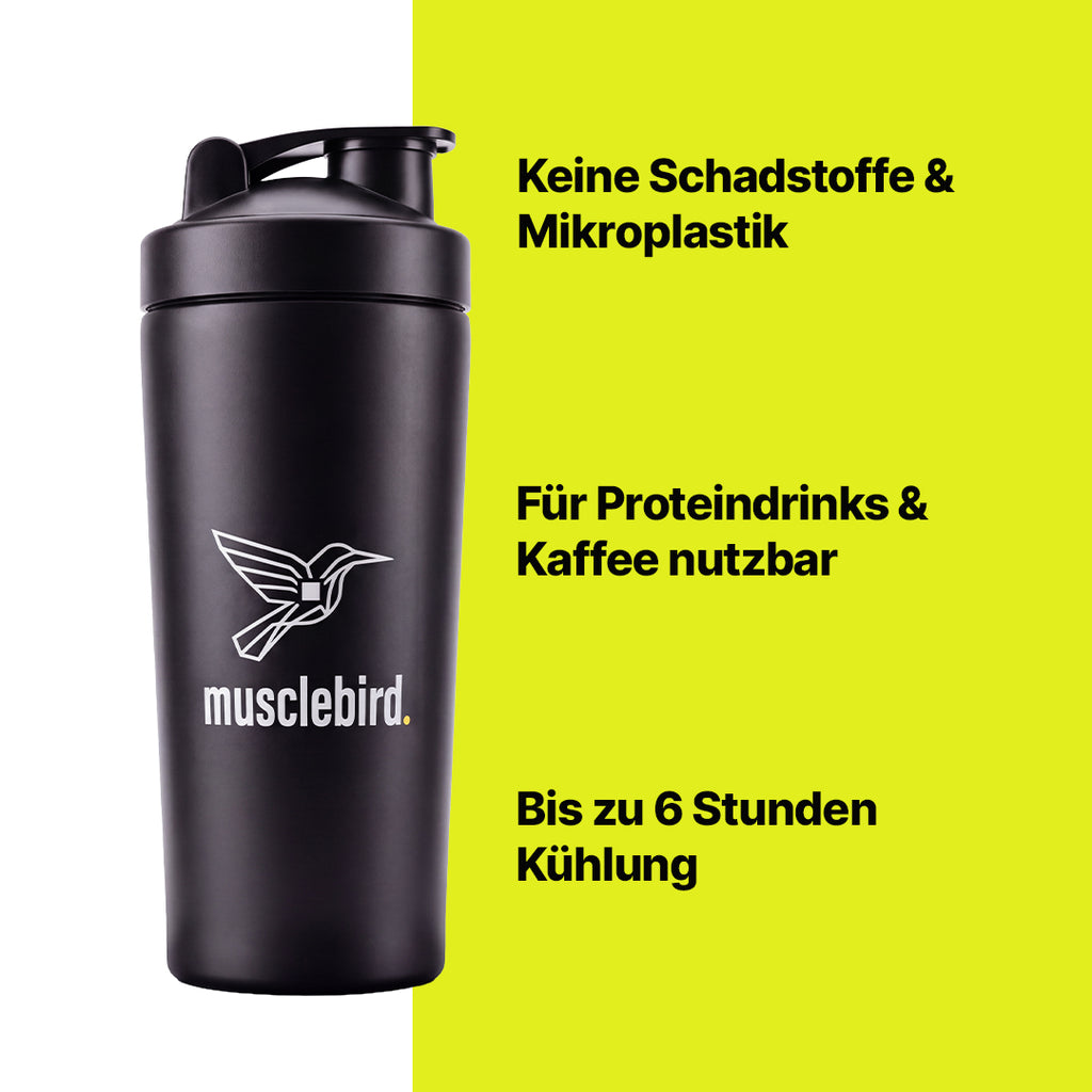 ARMOR Edelstahl Protein-Shaker 750 ml | Geruchsneutral & Auslaufsicher