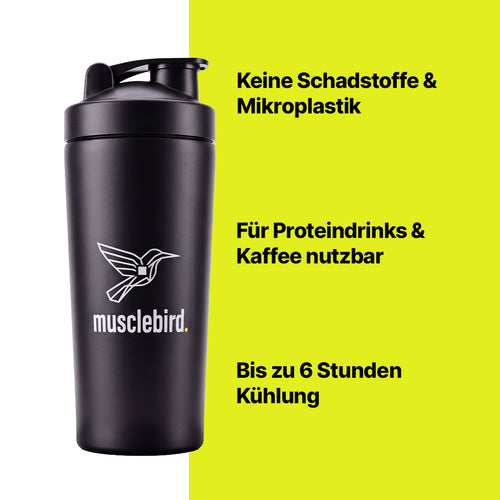 ARMOR Edelstahl Protein-Shaker 750 ml | Geruchsneutral & Auslaufsicher